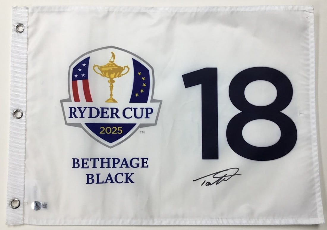 Tommy Fleetwood Signed 2025 Ryder Cup Pin Flag Beckett Authenticated BT18818: Tommy Fleetwood Signed 2025 Ryder Cup Pin Flag Beckett Authenticated BT18818 Celebrate the excitement of the 2025 Ryder Cup with this authentic signed pin flag by PGA star Tommy Fleetwood. This offici