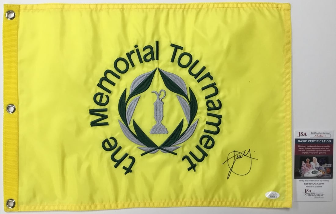 Signed Xander Schauffele Memorial Tournament Pin Flag JSA Authenticated: Signed Xander Schauffele Memorial Tournament Pin Flag JSA Authenticated This official The Memorial Tournament pin flag is signed by PGA star Xander Schauffele. The autograph has been authenticated by 