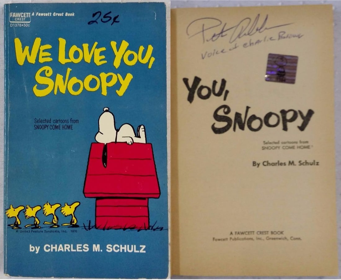 Peter Robbins autographed We Love You Snoopy Charlie Brown book OC Holo (1 of 1)