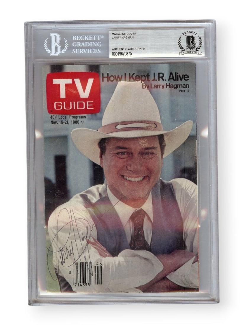 Authenticated Larry Hagman autograph on TV Guide magazine cover BAS (1 of 1)