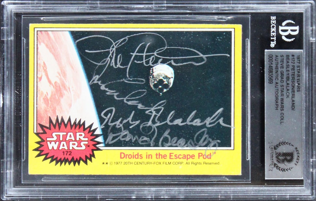 1977 Star Wars #172 Card Signed by 4 Beckett Authenticated (1 of 2)