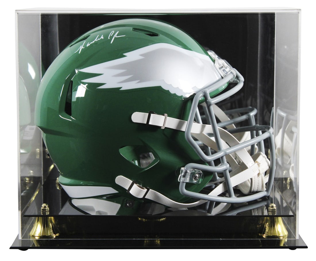 Randall Cunningham Signed Eagles Throwback Helmet with BAS Authentication: Randall Cunningham Signed Eagles Throwback Helmet with BAS Authentication This original throwback full-size speed replica helmet is personally signed by Randall Cunningham, a legendary player of the P