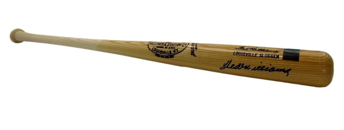 Louisville Slugger baseball bat signed by Ted Williams HOF Red Sox (1 of 5)