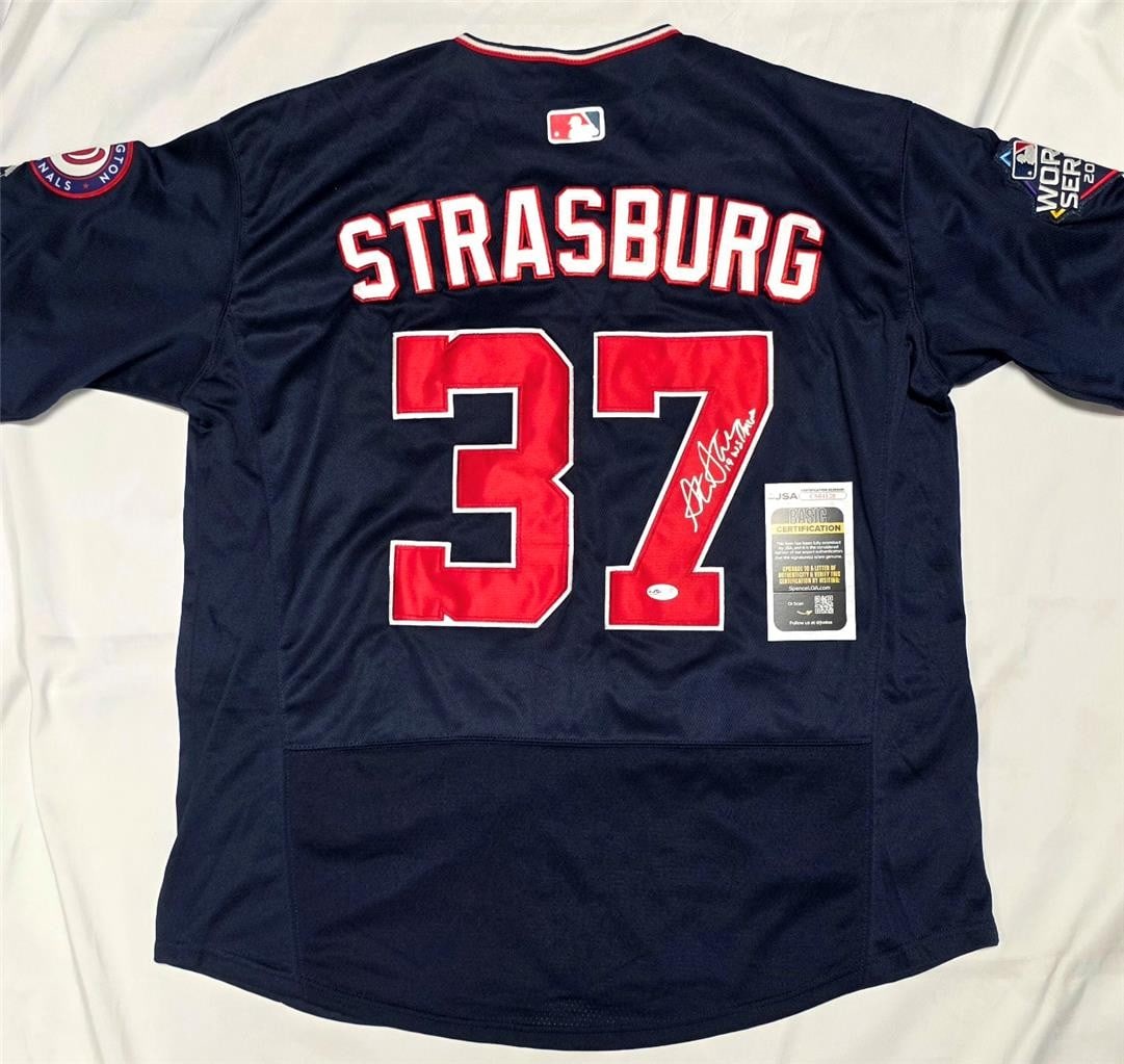 Washington Nationals Jersey signed by Stephen Strasburg JSA (1 of 6)