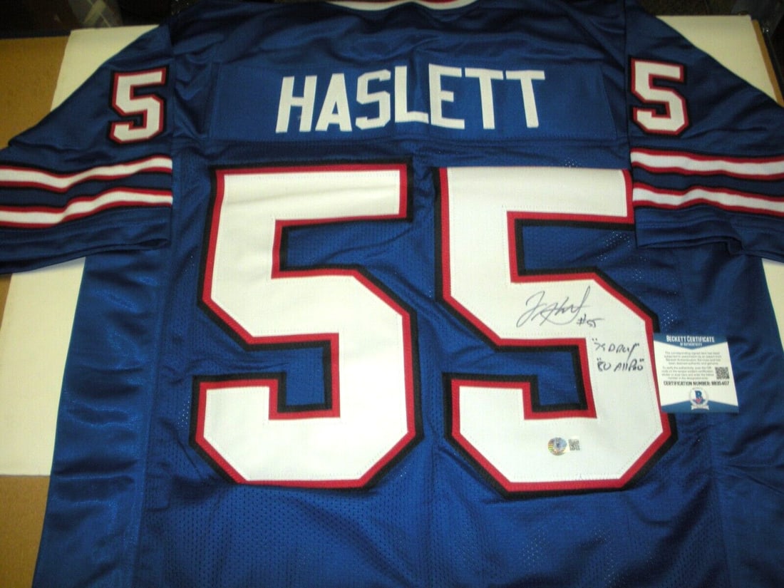 Signed Jim Haslett Buffalo Bills Jersey With Beckett COA 1978 DROY All-Pro (1 of 2)