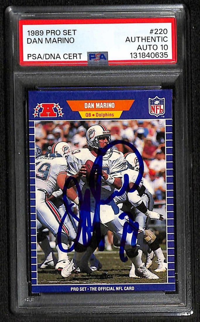 1989 Pro Set Dan Marino autographed Dolphins card PSA DNA 10 (1 of 1)