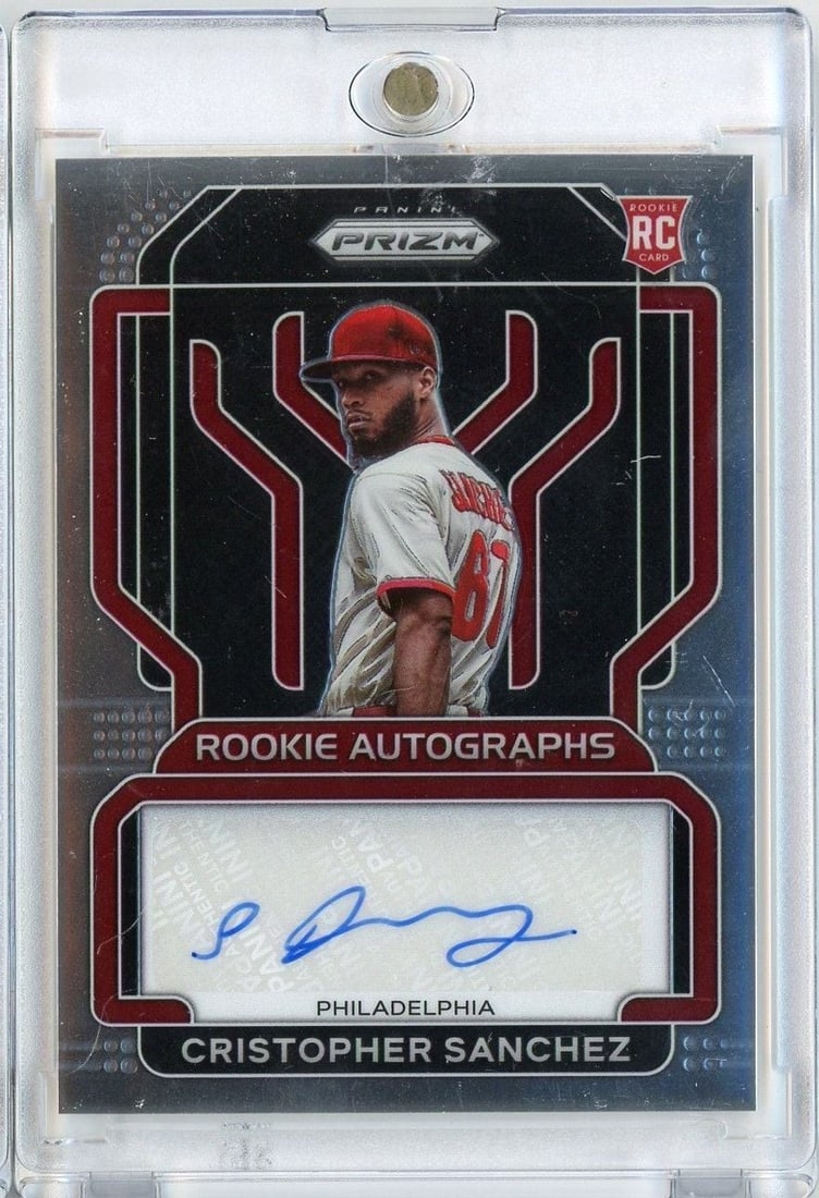 Cristopher Sanchez 2022 Panini Prizm RASZ Rookie Autograph Baseball Card (1 of 2)