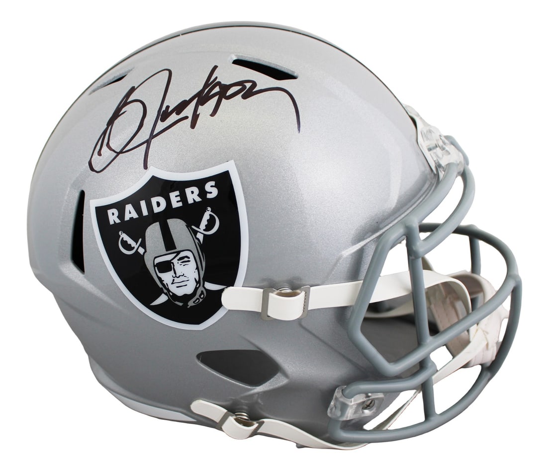 Bo Jackson signed Raiders Speed replica helmet Beckett witnessed (1 of 3)