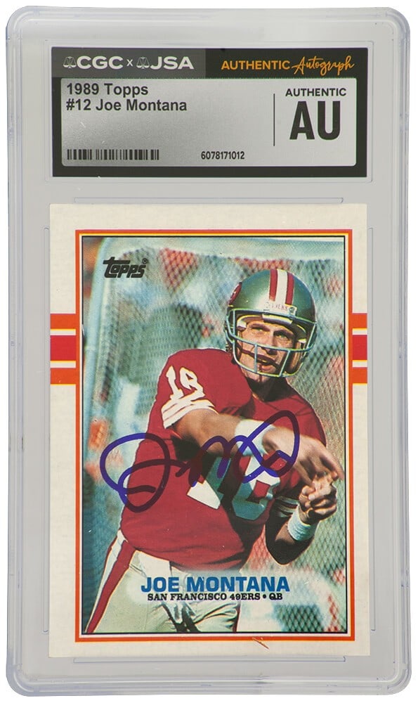 CGC x JSA slabbed Joe Montana 1989 Topps 49ers card #12 (1 of 2)