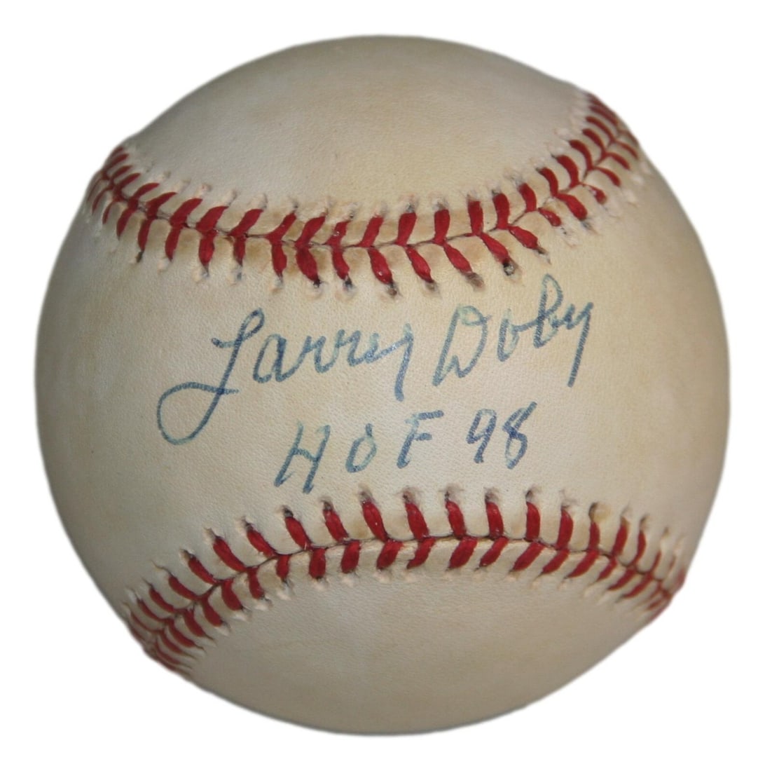 Larry Doby Signed Official American League Baseball PSA/DNA Cleveland: Larry Doby Signed Official American League Baseball PSA/DNA Cleveland This is an official American League baseball signed by legendary player Larry Doby, known for his significant contributions to the