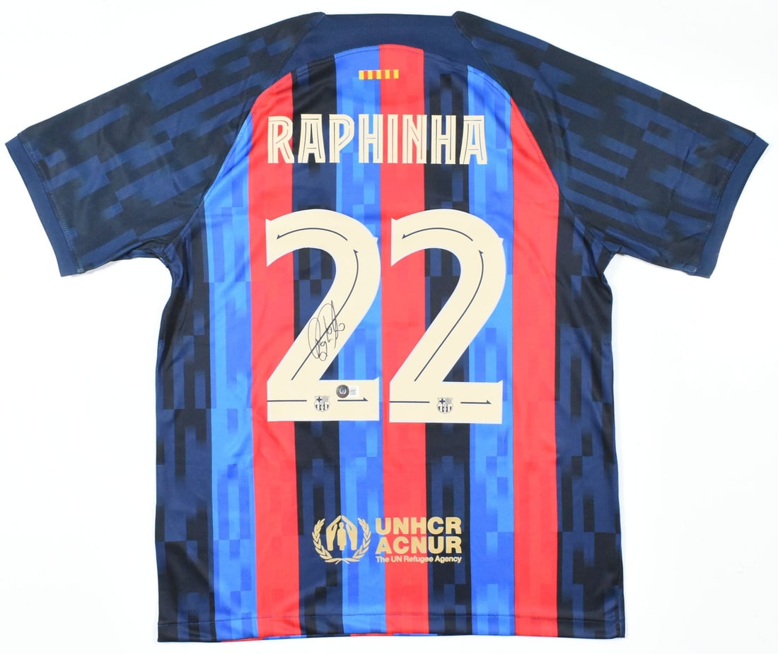 FC Barcelona Home Jersey Signed by Raphinha Beckett Hologram #22 (1 of 3)