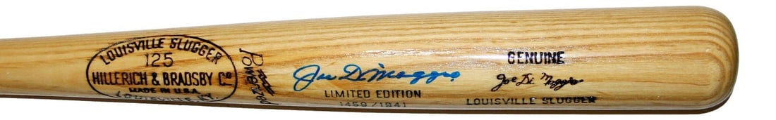 Joe DiMaggio Signed 35 Inch Baseball Bat Yankees PSA/DNA: Joe DiMaggio Signed 35 Inch Baseball Bat Yankees PSA/DNA This is an original 35" player model baseball bat signed by the legendary Joe DiMaggio, an iconic figure in baseball history. The bat is authen