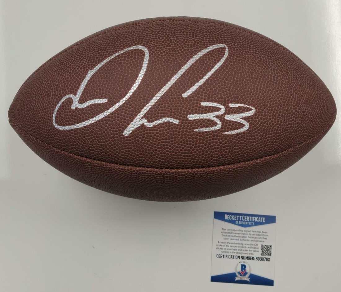 Beckett COA Dalvin Cook autographed Wilson NFL football: Beckett COA Dalvin Cook autographed Wilson NFL football This Wilson NFL football features the authentic autograph of Dalvin Cook from the Minnesota Vikings. The signature is authenticated by Beckett a