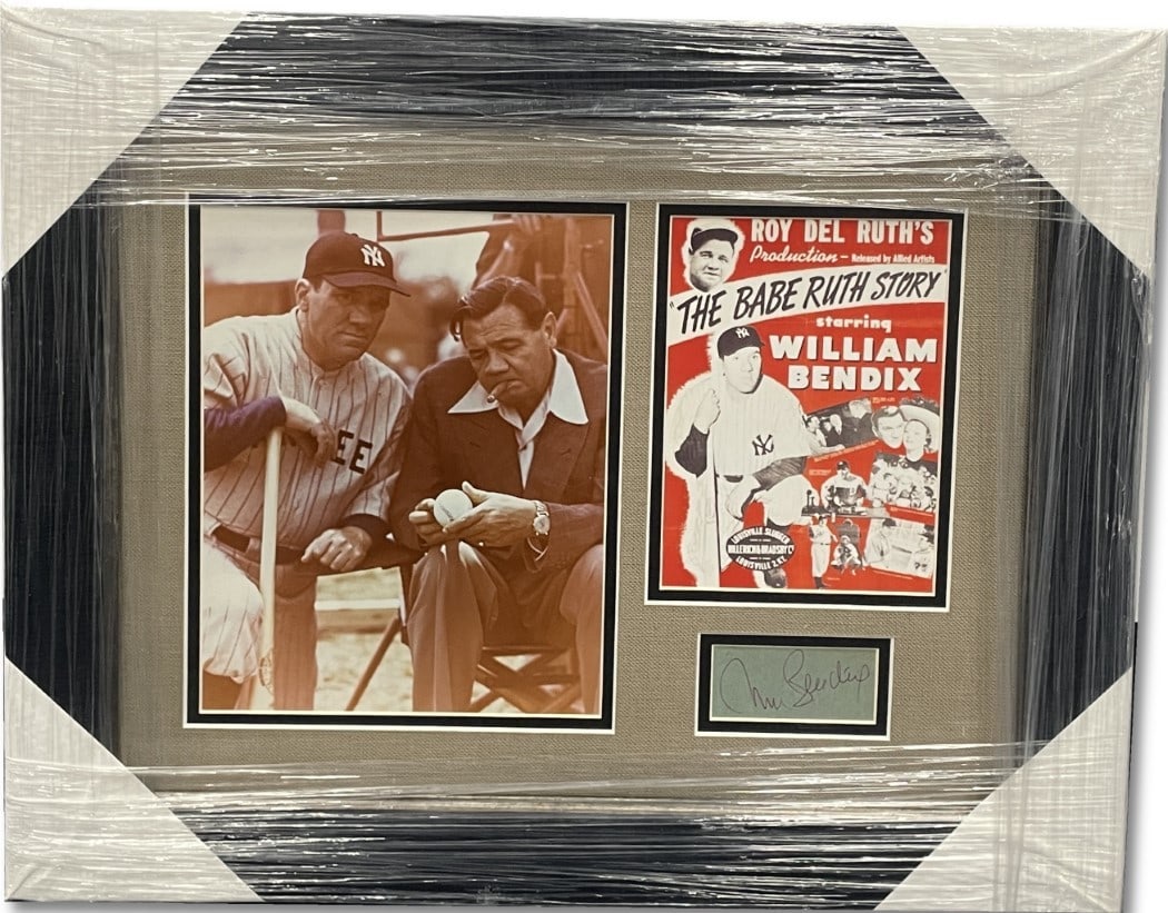 Framed William Bendix Autograph Cut JSA Authenticated The Babe Ruth Story (1 of 4)