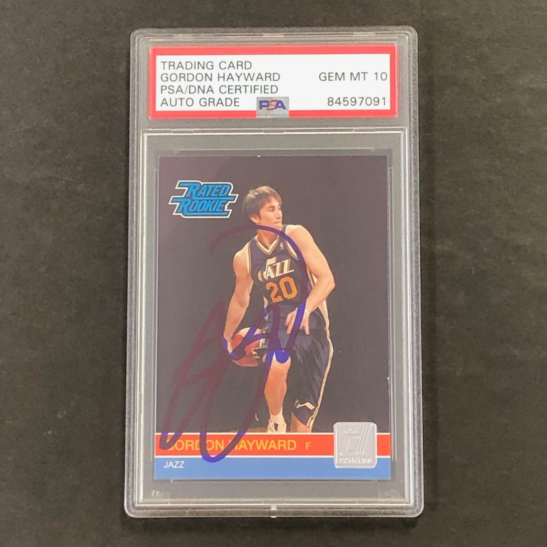 Gordon Hayward PSA/DNA Signed 2010-11 Donruss Rated Rookie #236 Card (1 of 2)