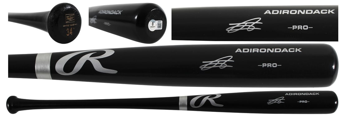 Julio Rodriguez signed Rawlings Adirondack black baseball bat Beckett authenticated (1 of 7)