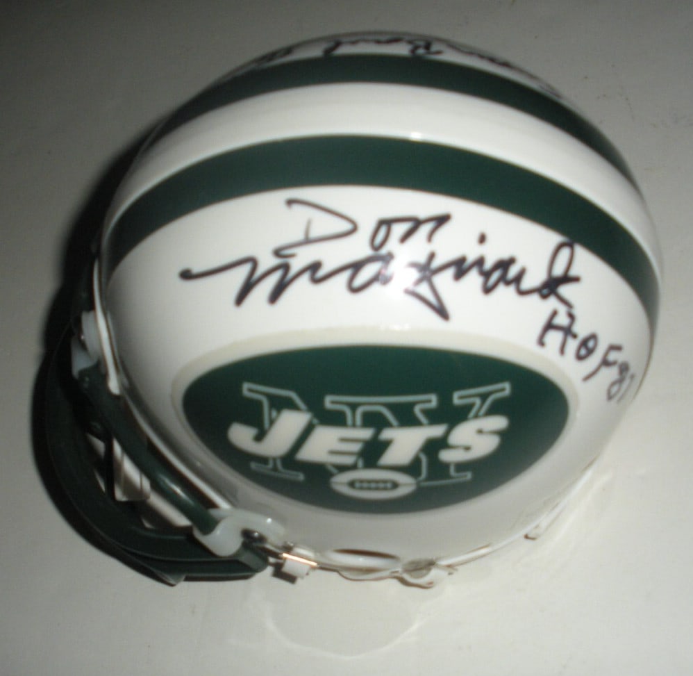 Signed Riddell Mini Helmet Don Maynard New York Jets With COA HOF 1987 (1 of 2)