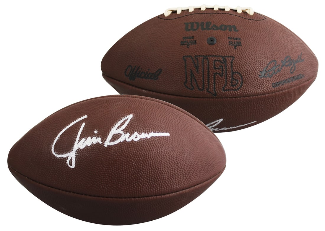 JSA Jim Brown autographed Wilson vintage NFL football Browns: JSA Jim Brown autographed Wilson vintage NFL football Browns Vintage official Wilson NFL football personally signed by Jim Brown of the Cleveland Browns. This original autographed ball includes JSA au
