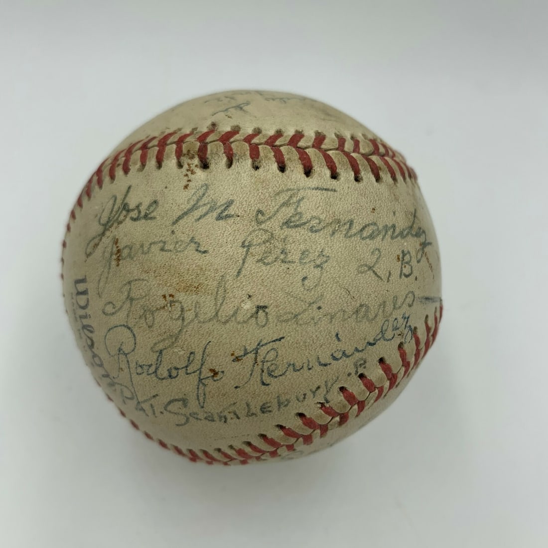 1944 New York Cubans Team Autographed Negro League Baseball with JSA Full Letter: 1944 New York Cubans Team Autographed Negro League Baseball with JSA Full Letter This is an original official Negro League Wilson baseball signed by members of the 1944 New York Cubans team. The ball 