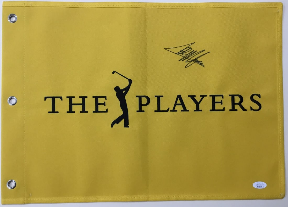 Collin Morikawa Signed The Players Yellow Flag JSA Authenticated: Collin Morikawa Signed The Players Yellow Flag JSA Authenticated This authentic The Players yellow pin flag features the signature of PGA star Collin Morikawa, recognized for his outstanding achieveme
