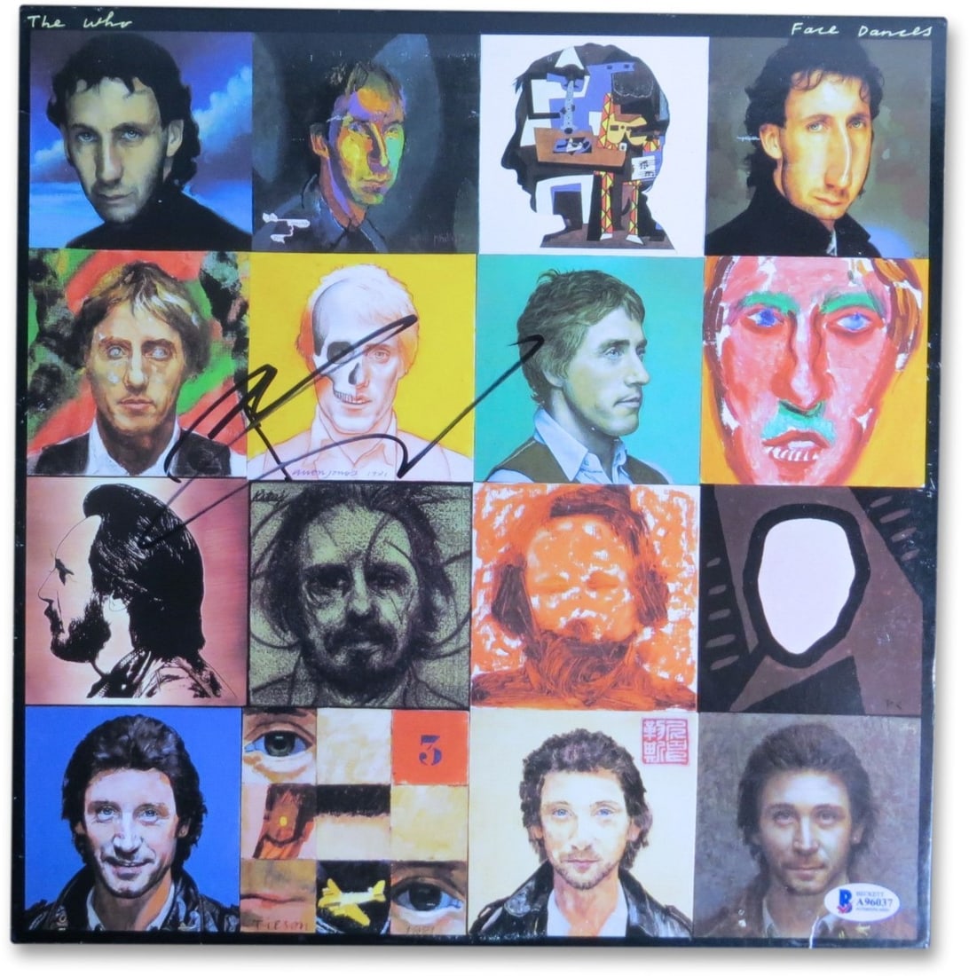 Face Dances Album Cover Signed by Pete Townshend Beckett Authenticated (1 of 4)