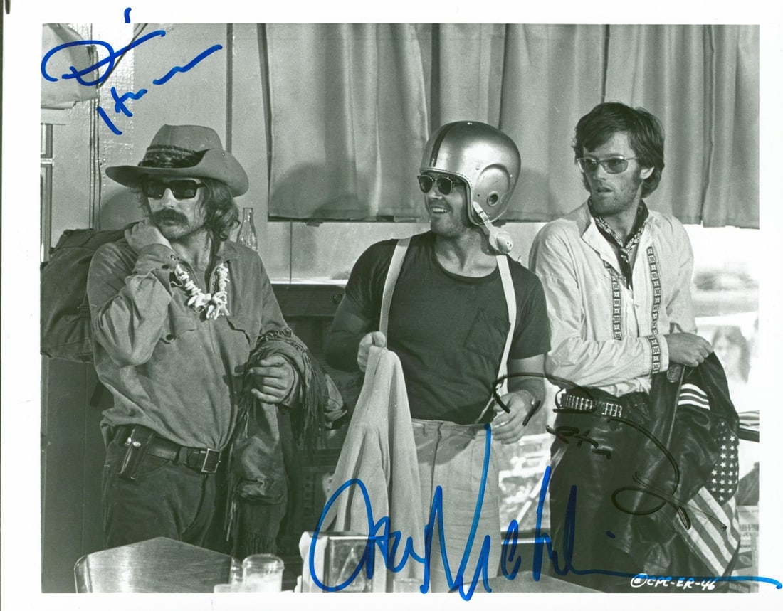 Easy Rider cast signed 8x10 black and white photo JSA COA (1 of 5)