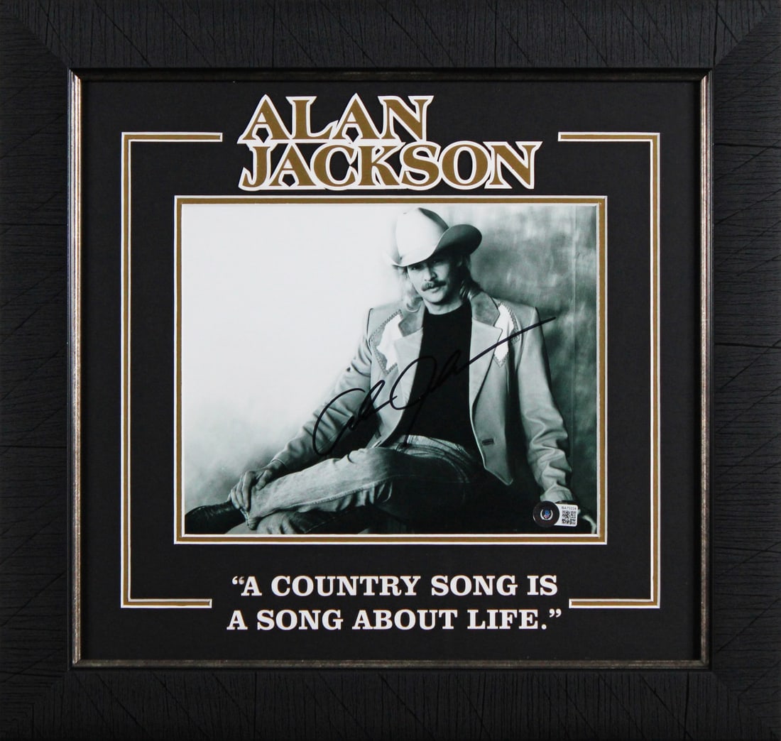 Framed 8x10 Alan Jackson Signed Photograph Beckett BAS BA73224 (1 of 2)