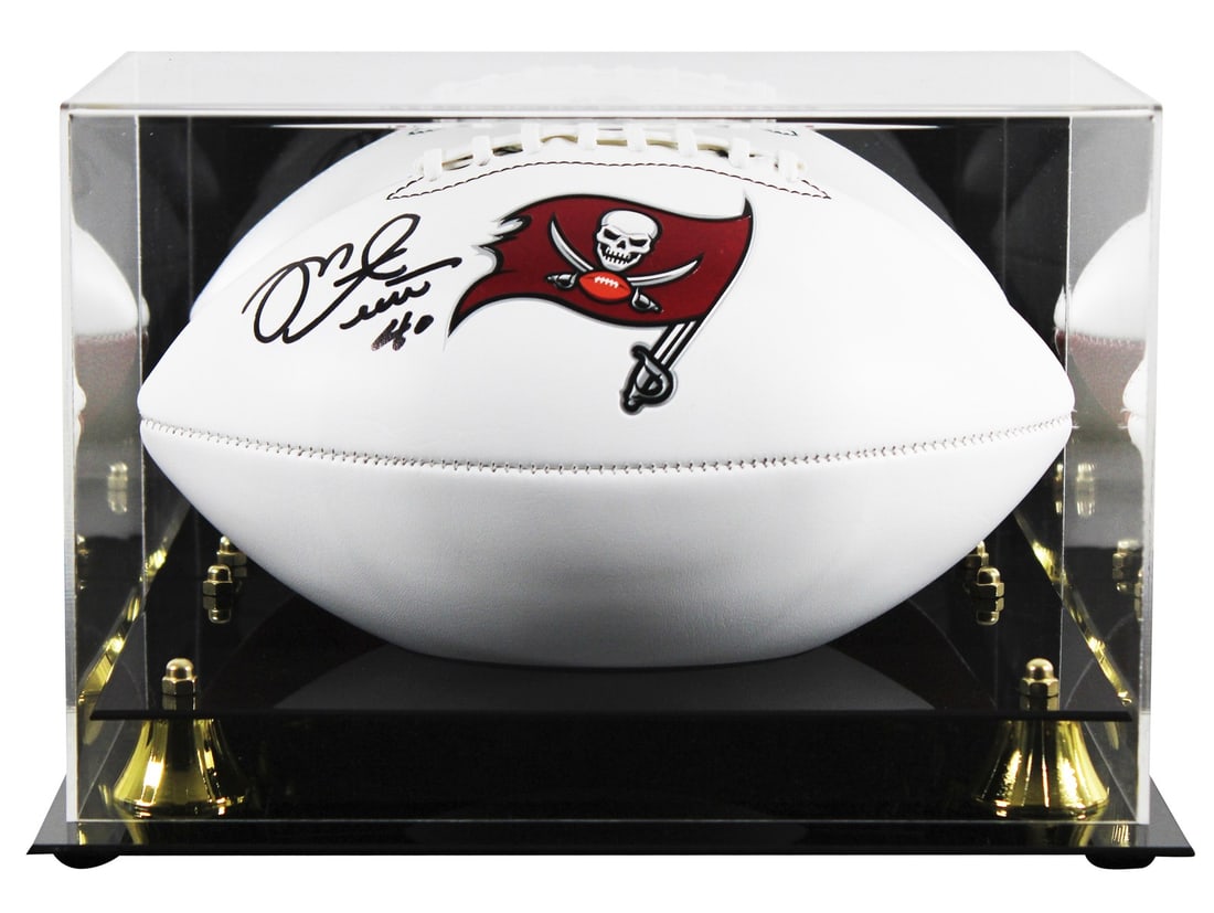 Mike Alstott Autographed Buccaneers Football with Beckett Authentication: Mike Alstott Autographed Buccaneers Football with Beckett Authentication This autographed Franklin white panel logo football is personally signed by Mike Alstott, a prominent player from the Tampa