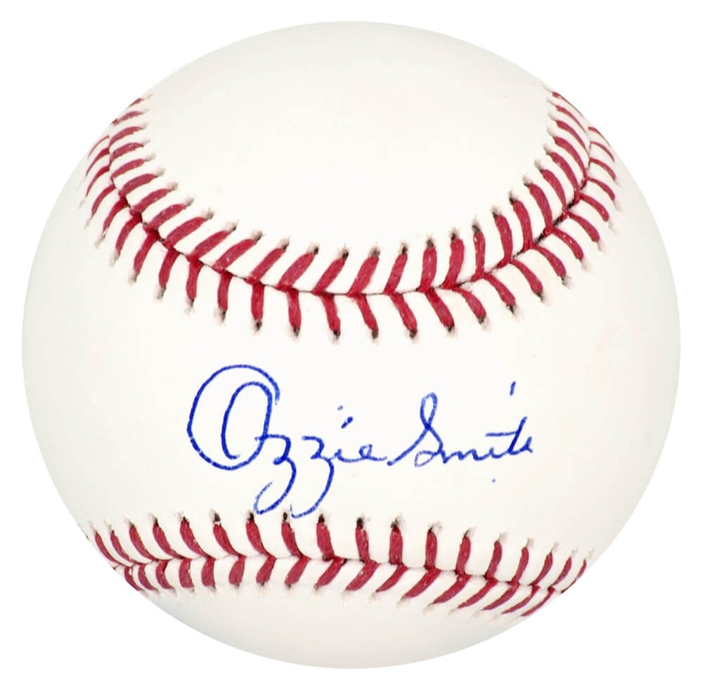 Ozzie Smith Signed Rawlings MLB Baseball with Fanatics COA: Ozzie Smith Signed Rawlings MLB Baseball with Fanatics COA This is a signed Rawlings official MLB baseball featuring the autograph of Ozzie Smith, renowned shortstop for the St. Louis Cardinals. The b