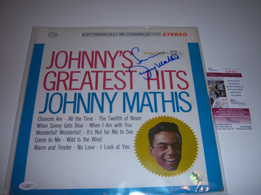 Signed Johnny's Greatest Hits LP Album with JSA Authentication by Johnny Mathis (1 of 2)