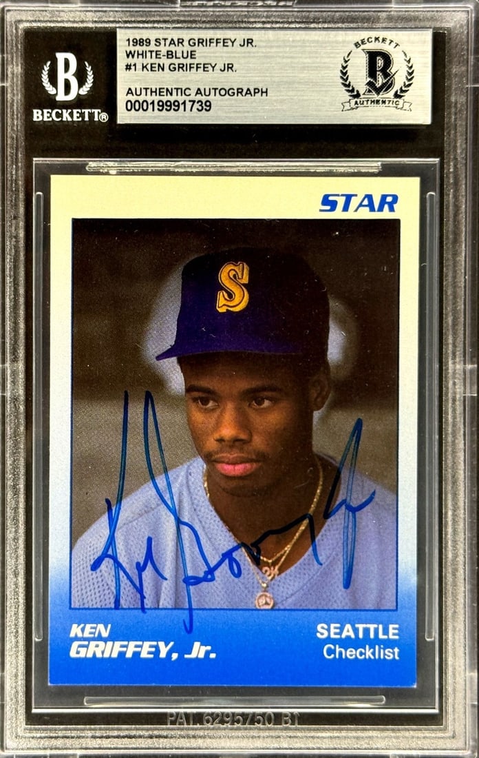 Ken Griffey Jr 1989 Star #1 Rookie Card Auto BAS Beckett White Blue (1 of 3)