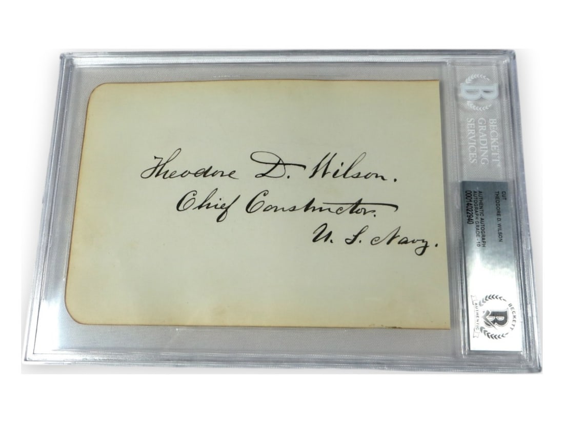 Theodore D. Wilson Autograph Cut Signature Beckett Authenticated in 6 x 9 Case (1 of 2)