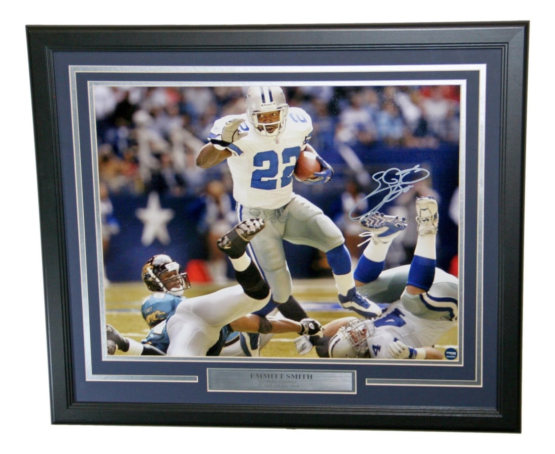 Framed 20x16 Dallas Cowboys Photo Signed by Emmitt Smith Prova (1 of 3)
