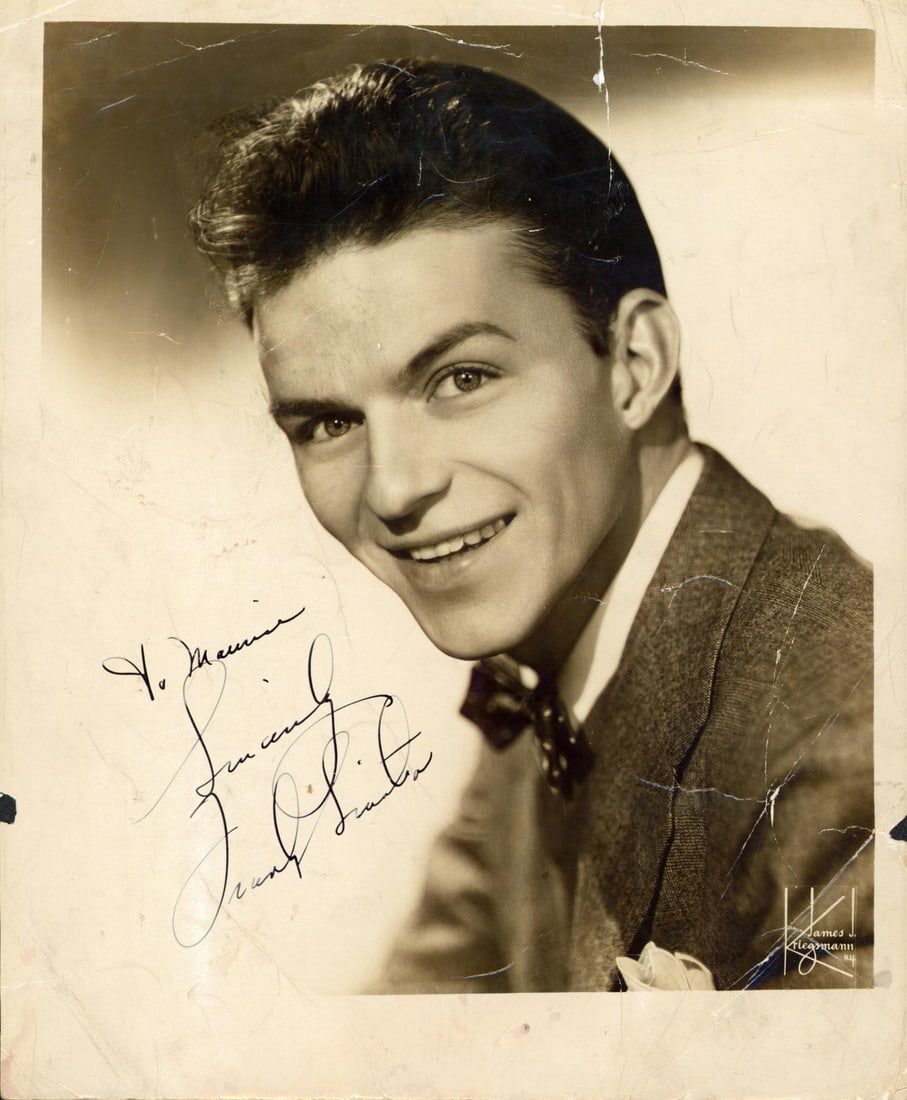 Frank Sinatra Signed 8x10 Photo with JSA COA Inscription: Frank Sinatra Signed 8x10 Photo with JSA COA Inscription This is an authentic 8x10 black and white photograph personally signed by the legendary Frank Sinatra, featuring the inscription "To Maurice Si