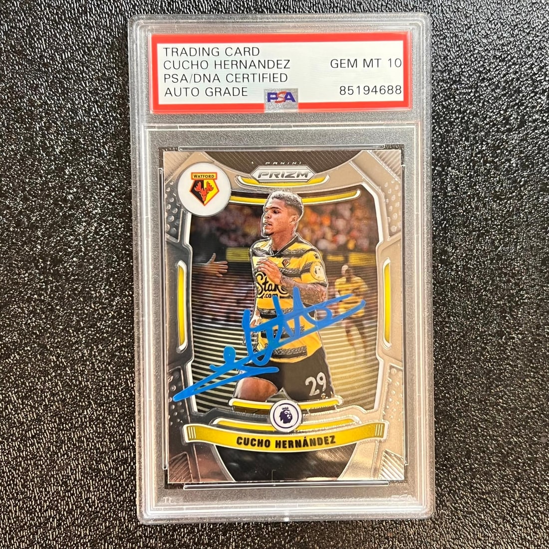 Cucho Hernandez PSA 2021-22 Panini Prizm Premier League Auto Card #268 (1 of 2)