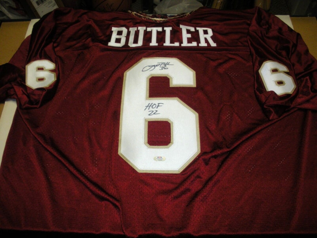 Leroy Butler Signed Florida State Nike Jersey PSA/DNA Certified: Leroy Butler Signed Florida State Nike Jersey PSA/DNA Certified This officially licensed Nike jersey features Leroy Butler, a celebrated player from Florida State. The jersey is signed and comes with 