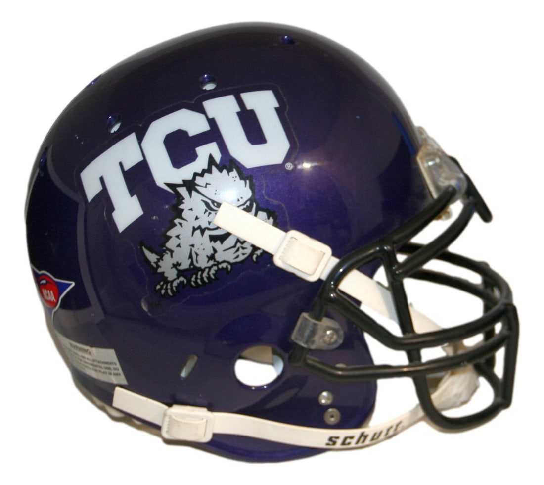 Schutt Football Helmet TCU Horned Frogs Authentic Full Size Purple (1 of 3)