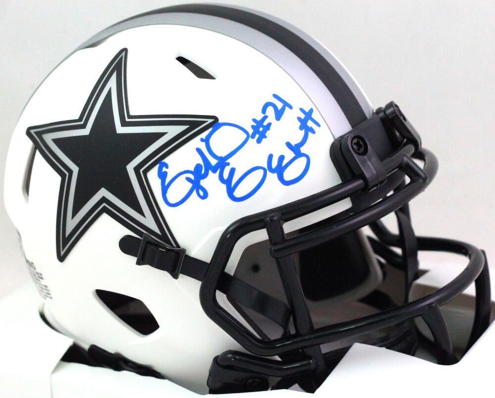 Signed Dallas Cowboys Lunar Mini Helmet Ezekiel Elliott Beckett (1 of 3)
