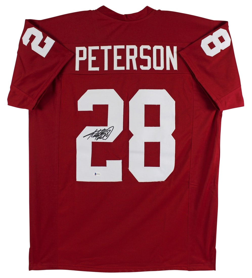 Beckett Witnessed Adrian Peterson Signed Oklahoma Sooners Maroon Jersey (1 of 3)