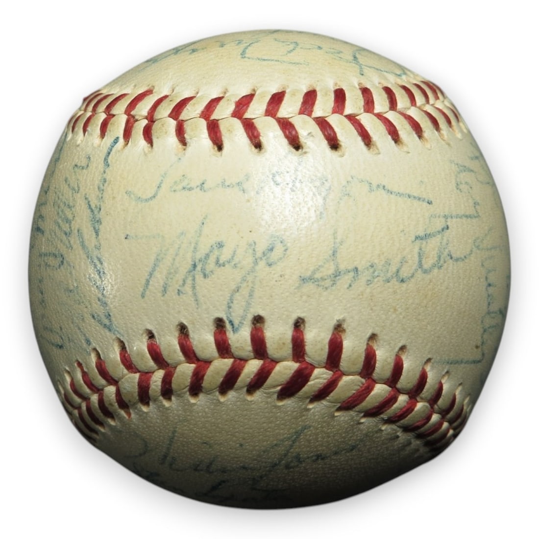 GAI authenticated 1956 Phillies team signed baseball with 28 autographs: GAI authenticated 1956 Phillies team signed baseball with 28 autographs Original 1956 Philadelphia Phillies autographed baseball featuring 28 signatures on a Spalding Official National League Baseball
