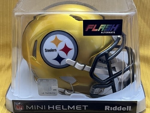 Set of 6 Riddell Pittsburgh Steelers Flash Mini Helmets Unsigned in Box (1 of 1)