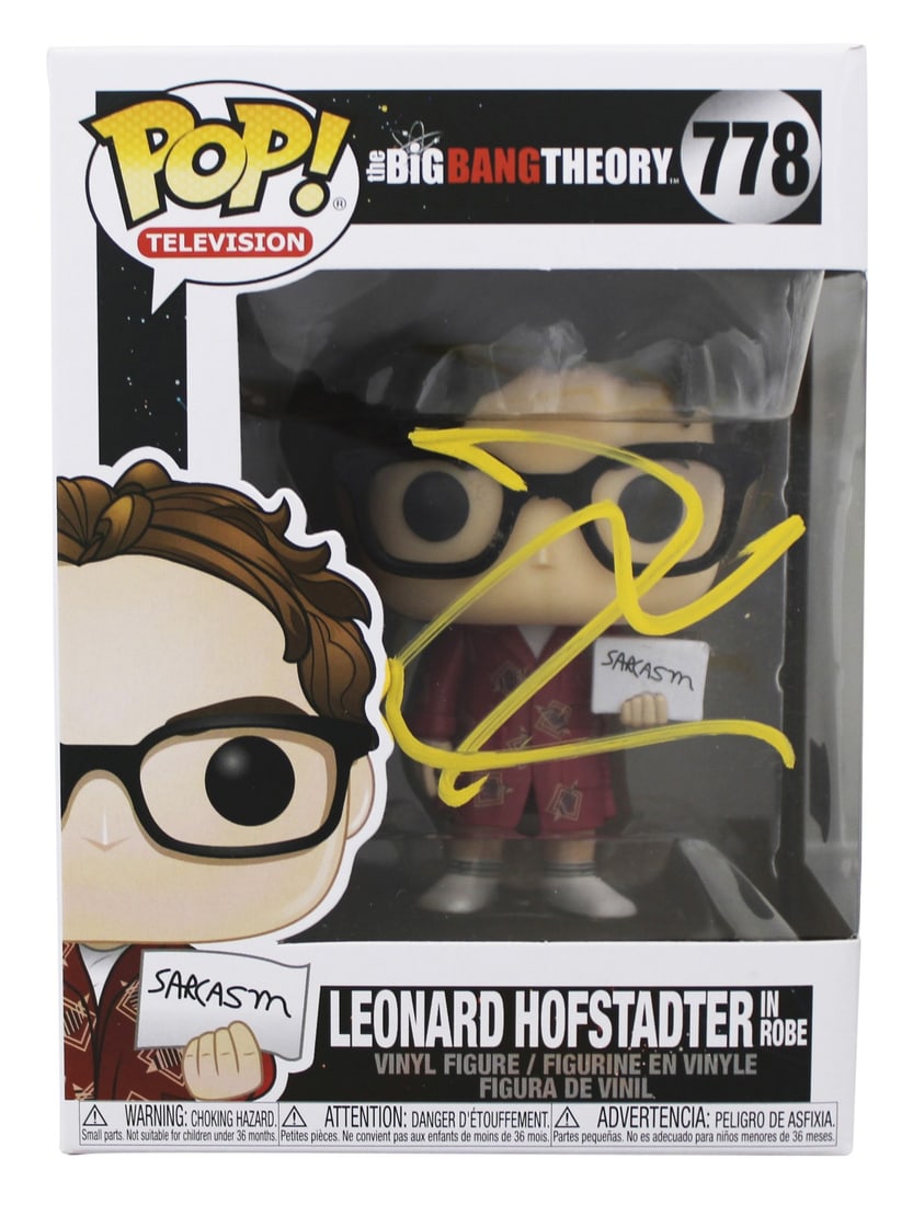 Johnny Galecki Signed The Big Bang Theory #778 Funko Pop BAS: Johnny Galecki Signed The Big Bang Theory #778 Funko Pop BAS This autographed Funko Pop Vinyl Figure features Leonard Hofstadter in a robe (#778), personally signed by Johnny Galecki, known for his ro
