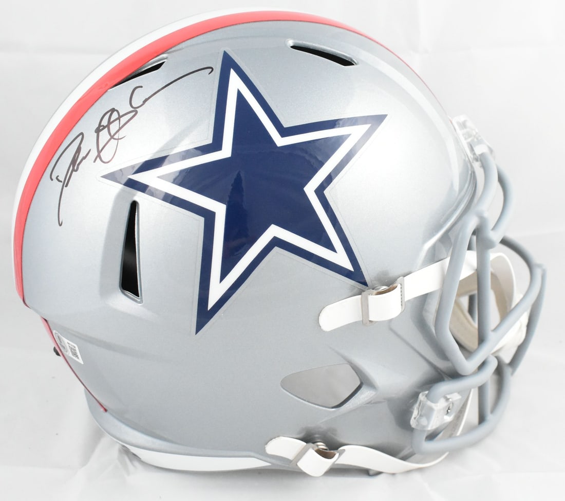 Dallas Cowboys Deion Sanders signed 1976 Speed football helmet Beckett W Holo: Dallas Cowboys Deion Sanders signed 1976 Speed football helmet Beckett W Holo This is a pre-owned Dallas Cowboys full-size 1976 Speed helmet autographed by Deion Sanders. The helmet is an original ite