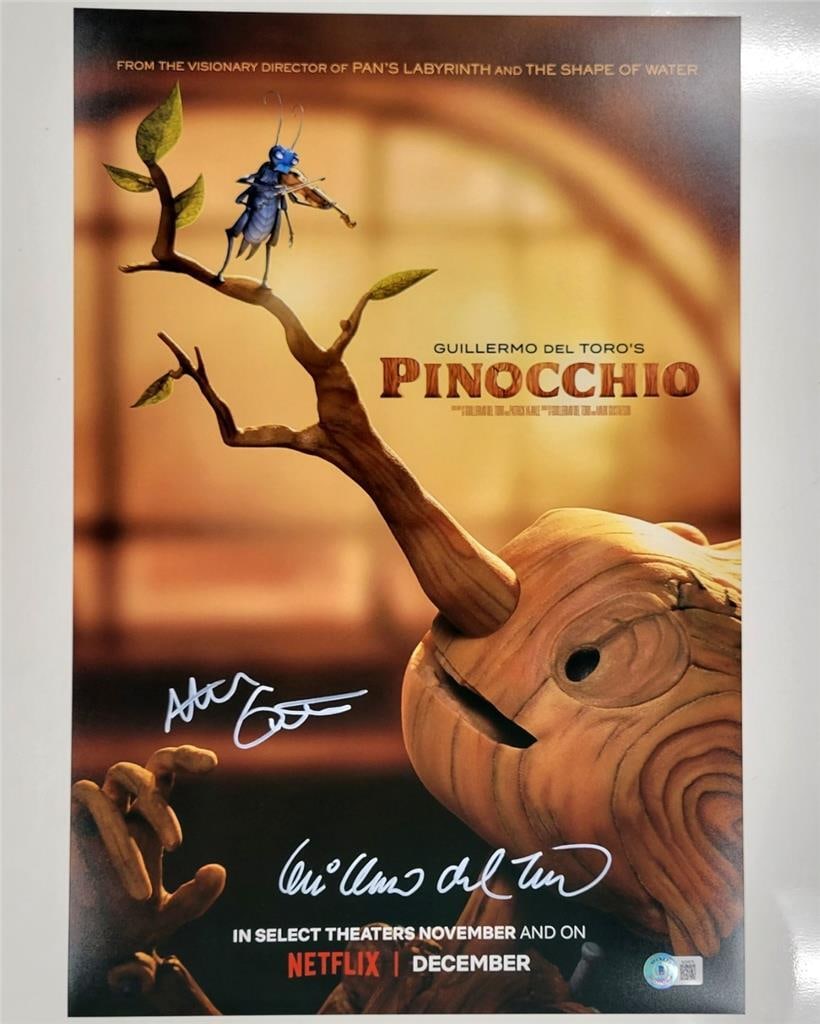 Guillermo Del Toro Mark Gustafson Signed Pinocchio 12x18 Photo Beckett Authenticated (1 of 3)