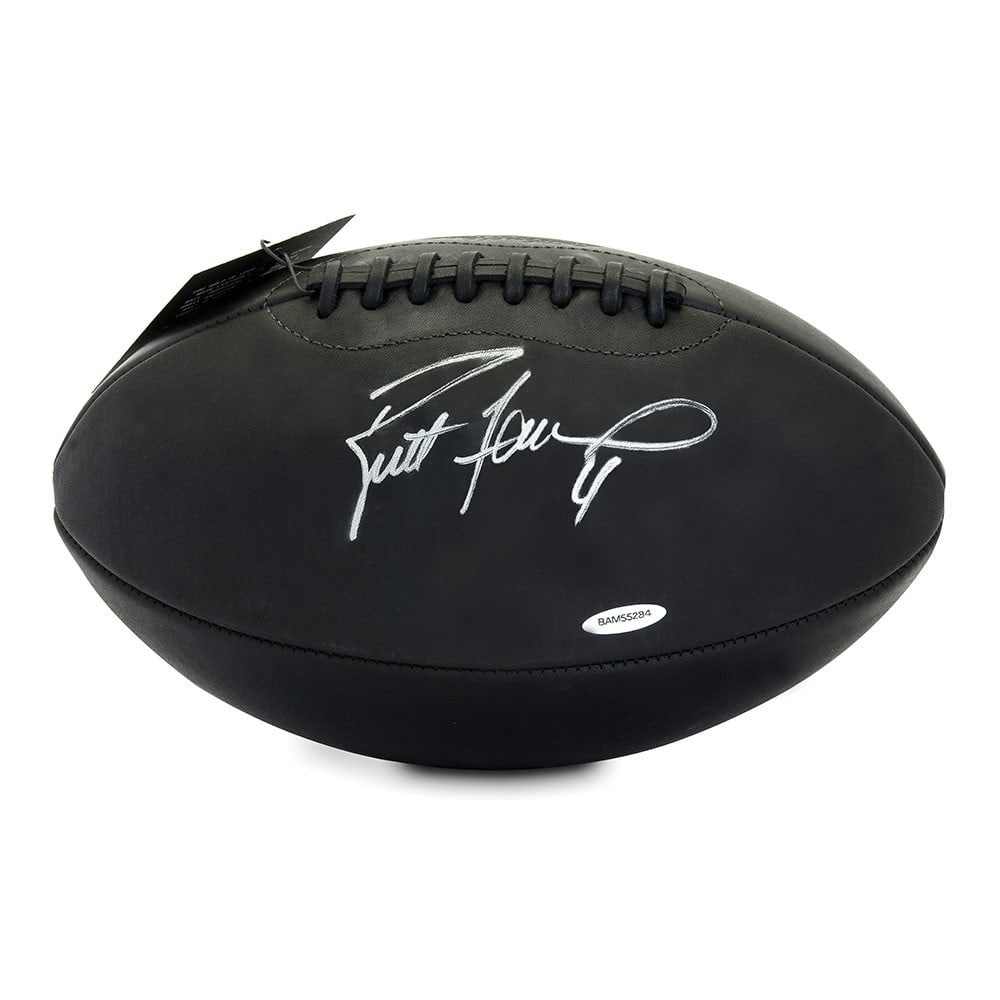 Brett Favre Autographed Leatherhead Black Football Green Bay Packers Upper Deck Certified (1 of 3)