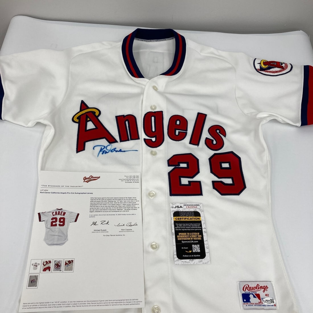 Signed Rawlings California Angels Pro Cut Jersey with JSA COA (1 of 10)