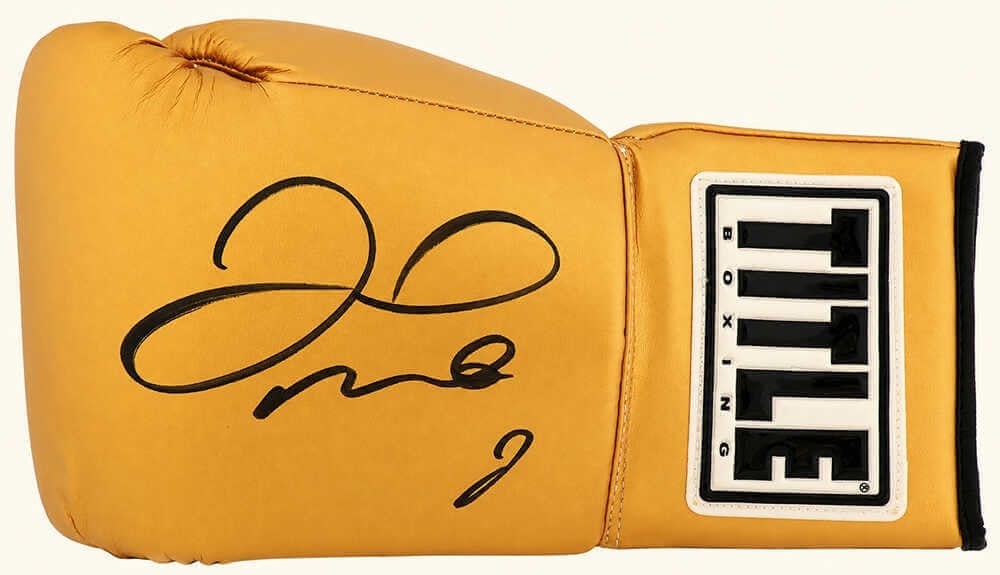 Autographed Title Gold Boxing Glove Floyd Mayweather Jr COA (1 of 1)