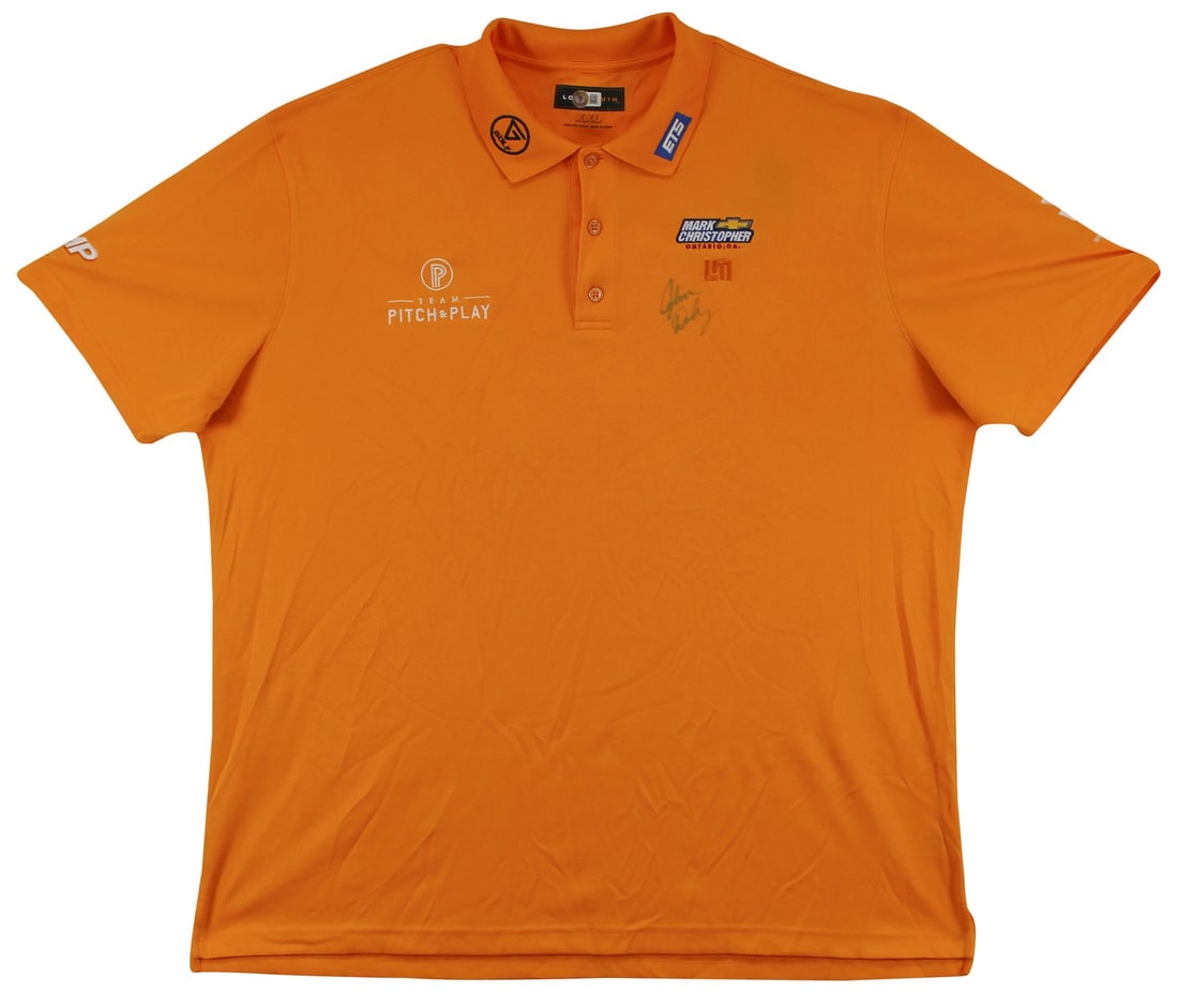 John Daly Signed Match Worn Loudmouth Orange Polo Shirt Beckett BAS: John Daly Signed Match Worn Loudmouth Orange Polo Shirt Beckett BAS Authentic match-worn Orange Loudmouth polo shirt personally signed by John Daly. This original golf collectible comes from John Daly