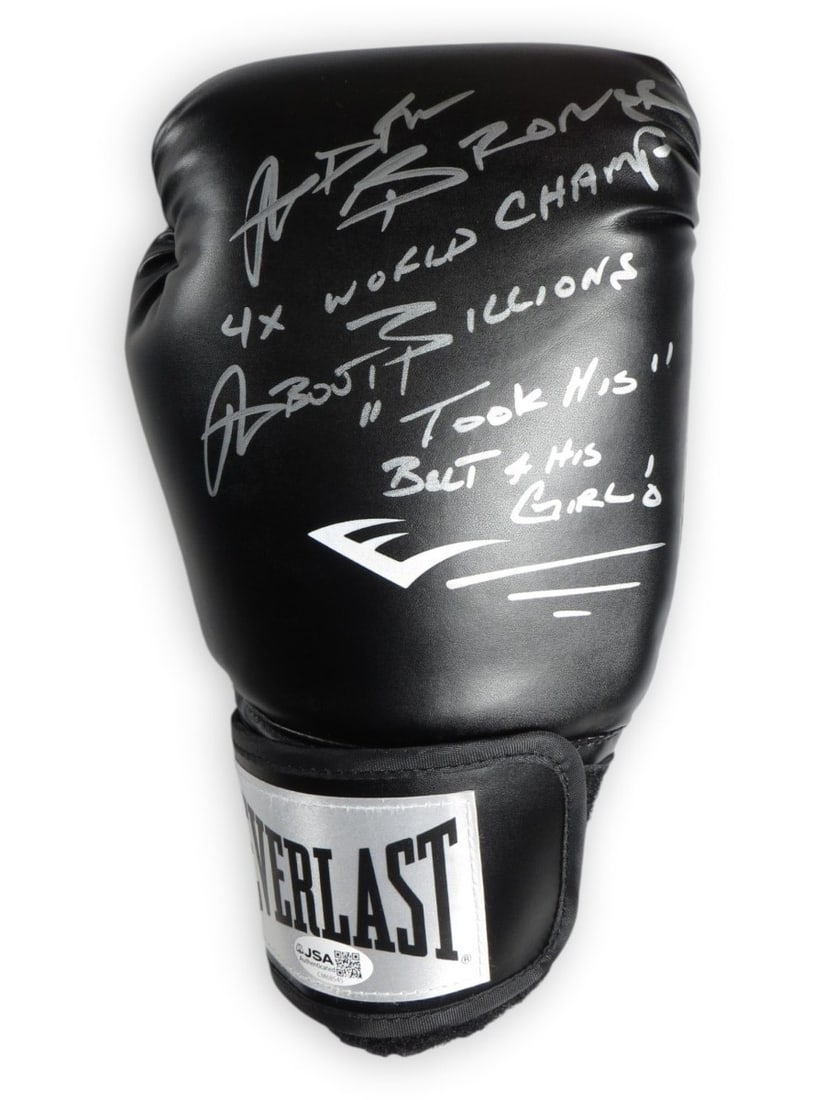 Adrien Broner autographed boxing glove with quote JSA authenticated (1 of 4)
