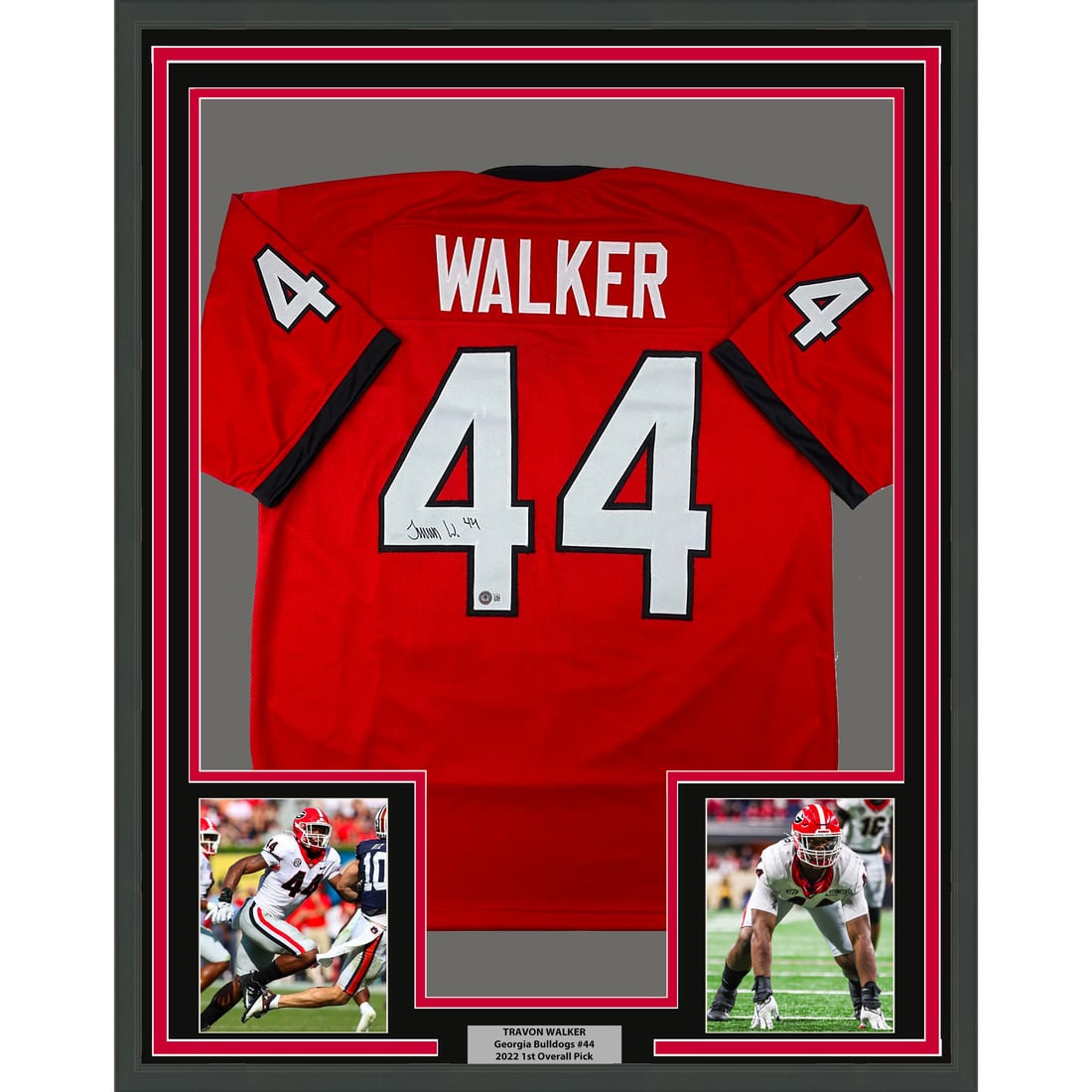 Framed Signed Travon Walker Georgia Bulldogs Jersey with BAS COA (1 of 2)